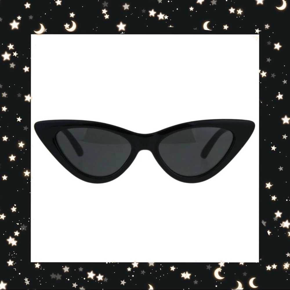 Classic Cat Eye Vintage Style Sunglasses - BLACK